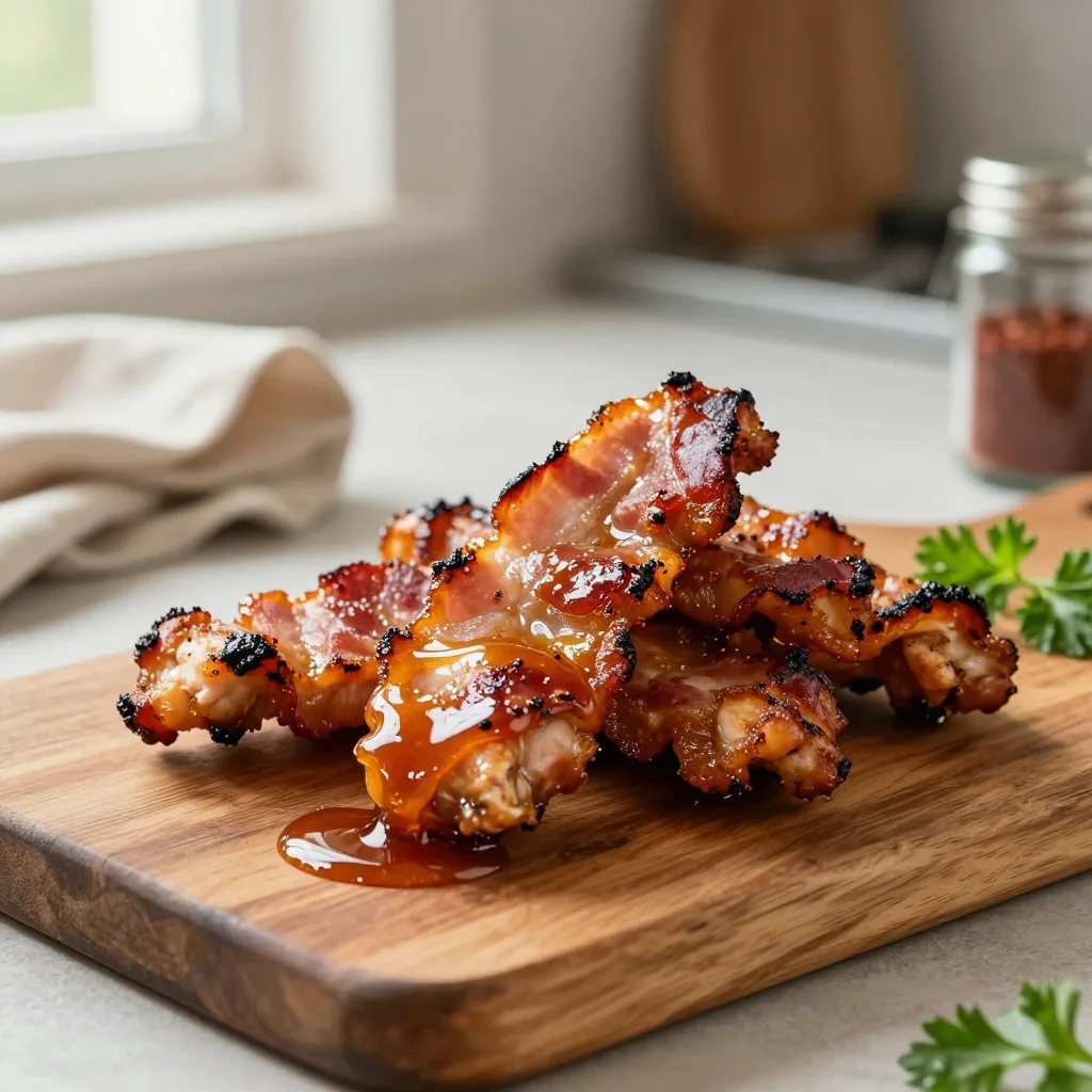 Sweet and Spicy Bacon Wrapped Chicken Tenders
