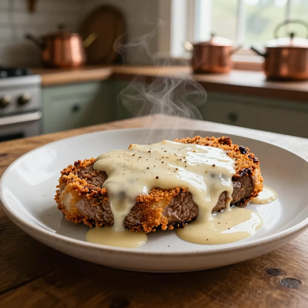 Country Fried Steak with White Pepper Gravy