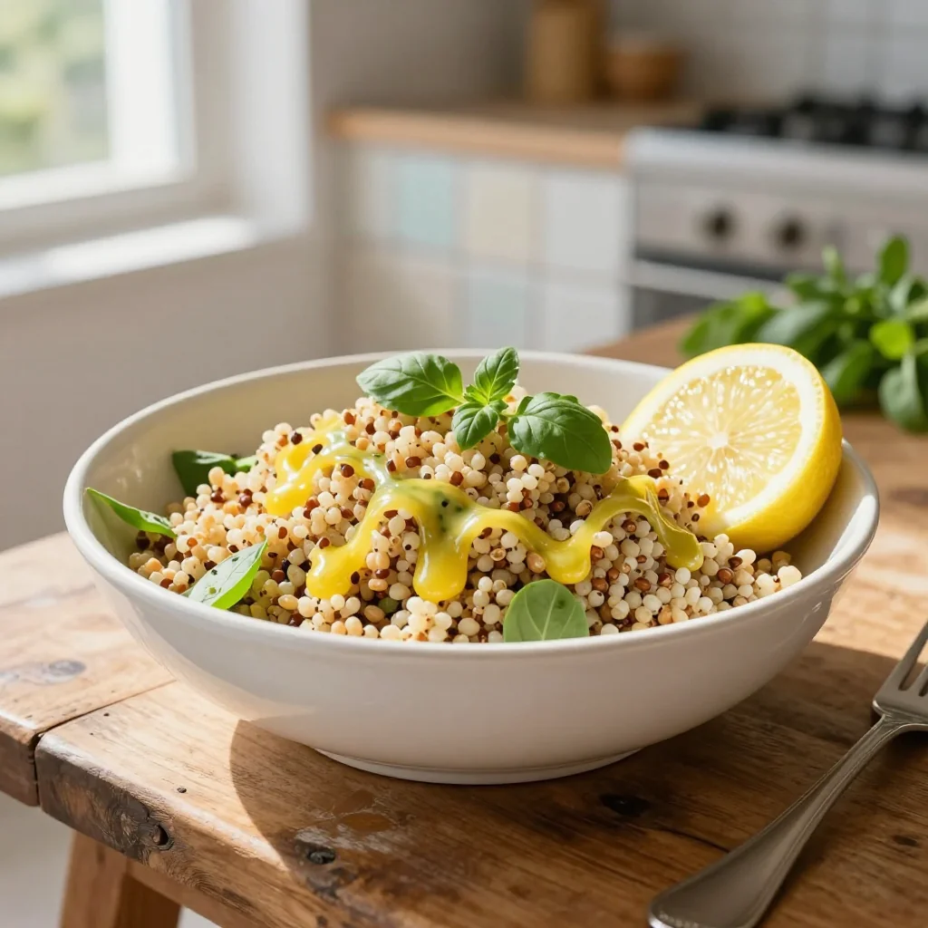 Greek Quinoa Salad with Lemon Vinaigrette