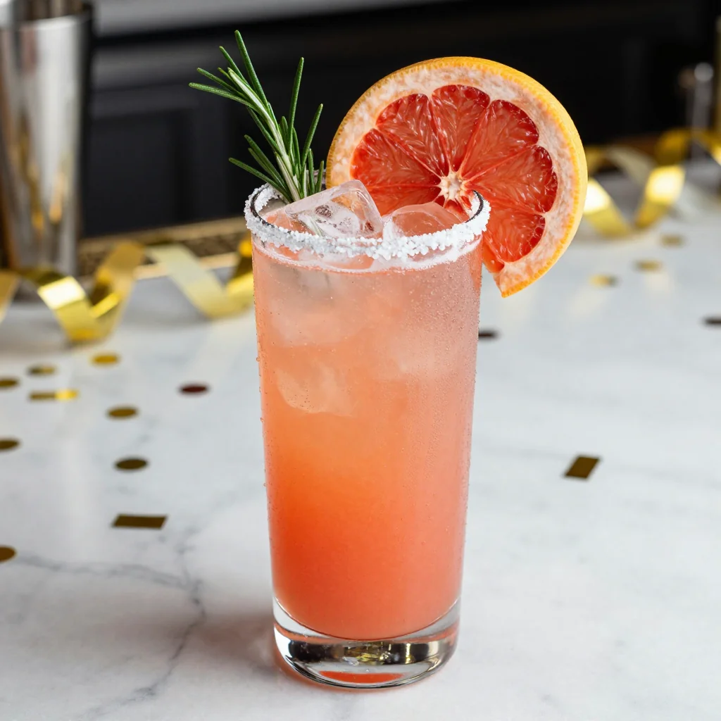 New Year's Day Paloma Cocktail with Grapefruit
