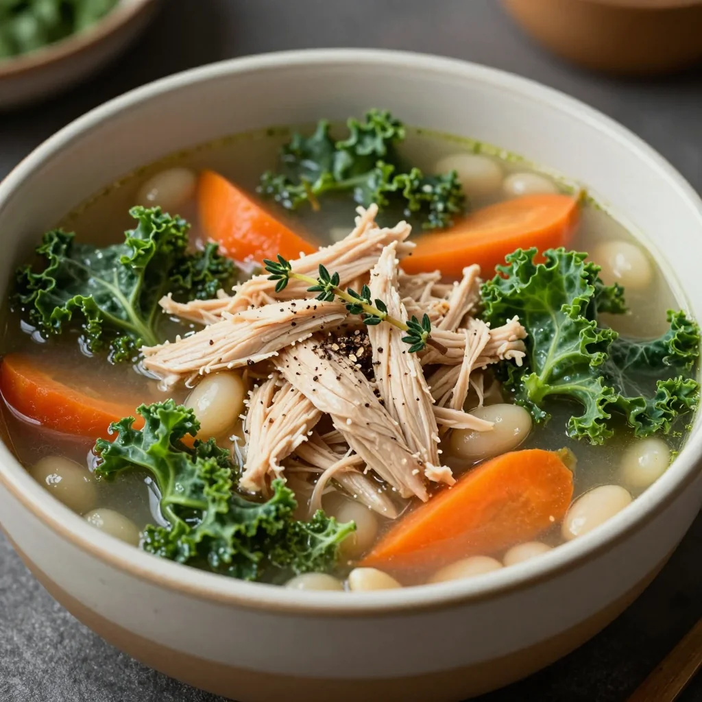 healthy onepot chicken and kale soup for nourishing winter family meals