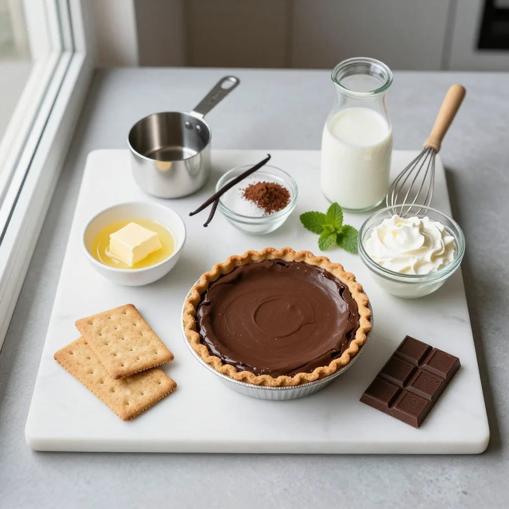 Ingredient layout for Chocolate Pudding Pie