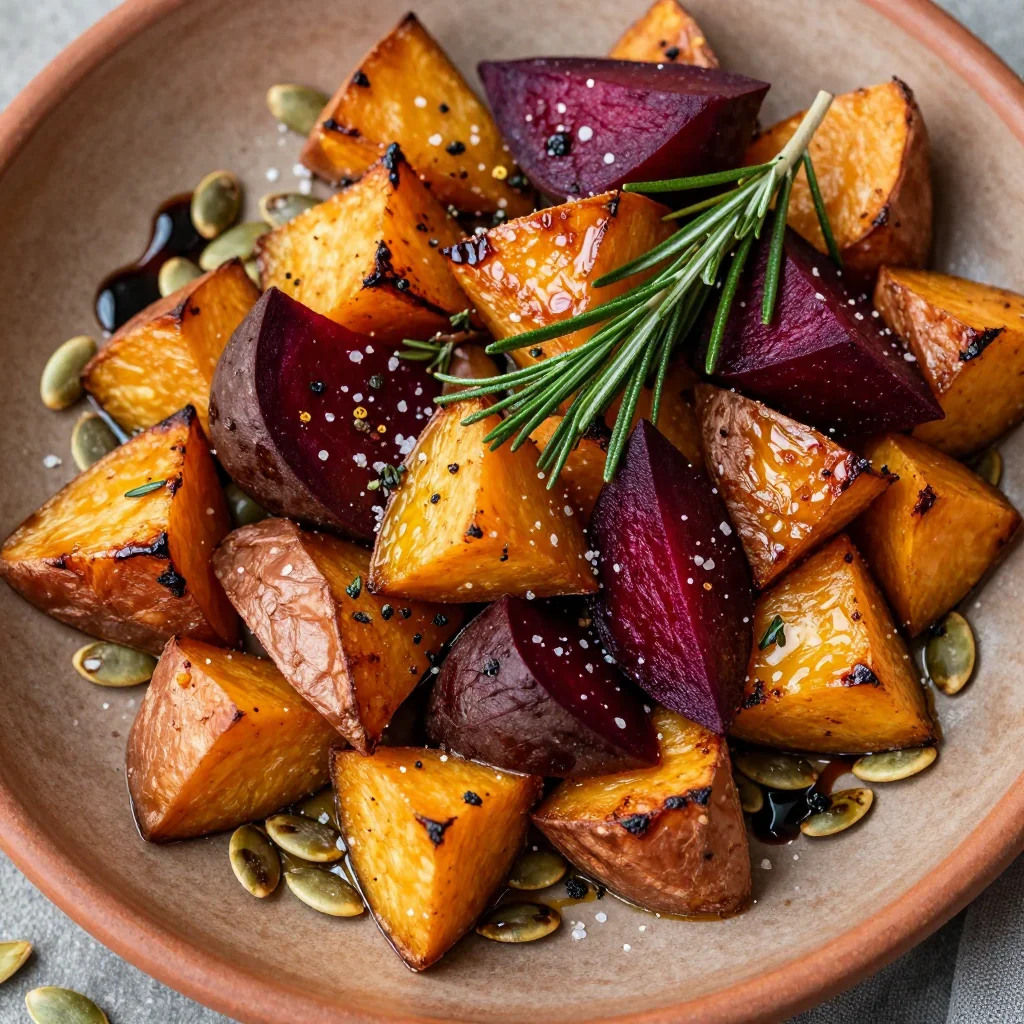 familyfriendly baked sweet potato and beet medley with herbs