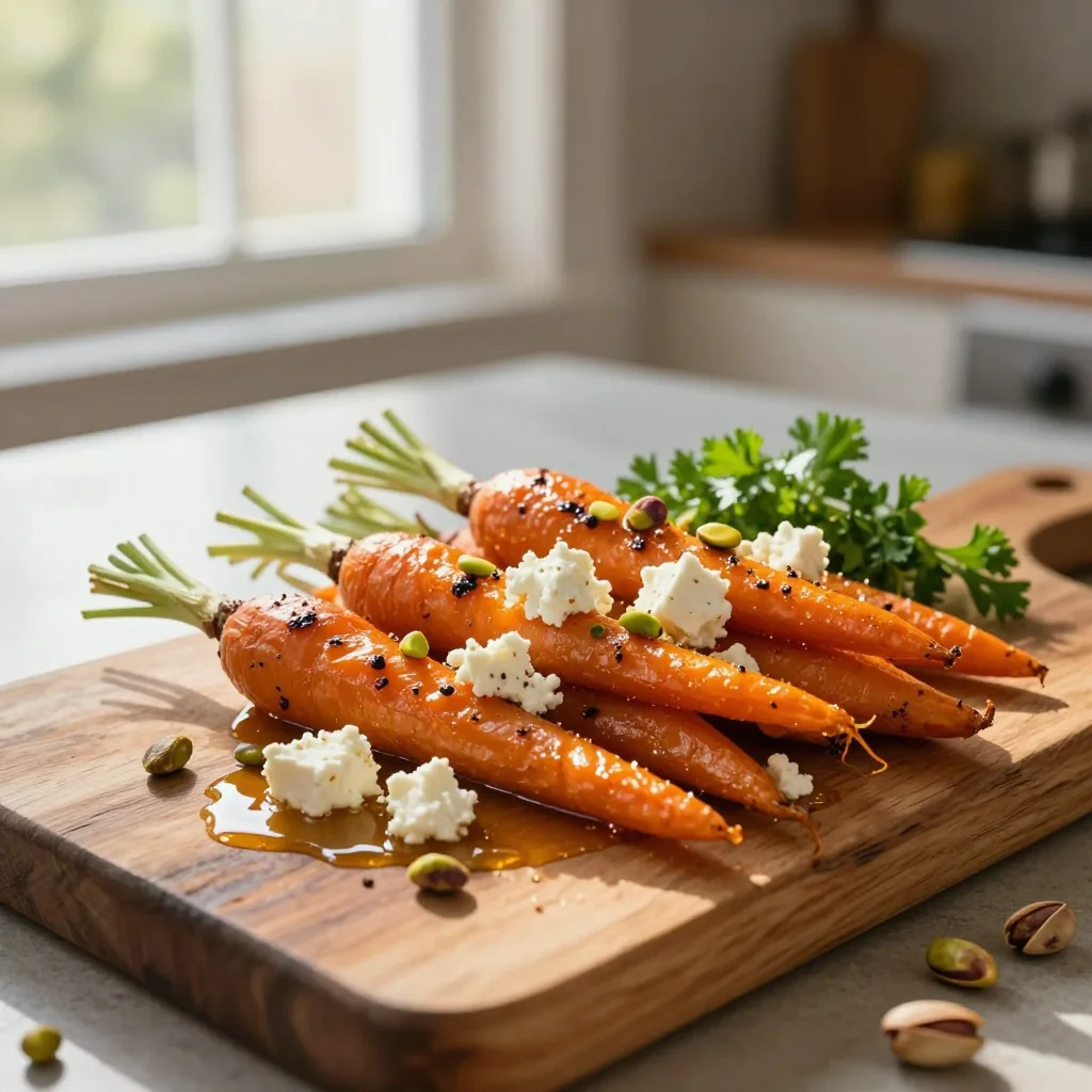 Honey Roasted Carrots with Feta and Pistachios