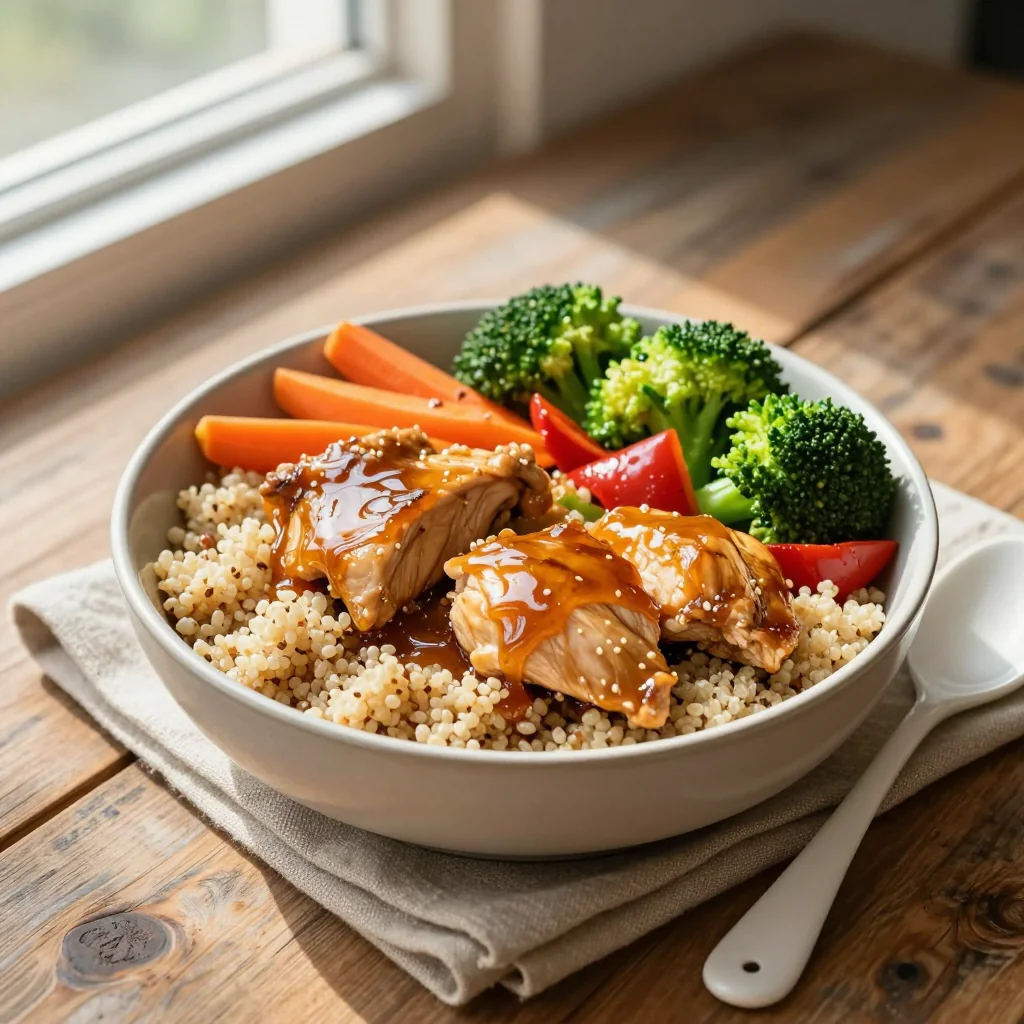 Sticky Honey Garlic Chicken Meal Prep Bowls