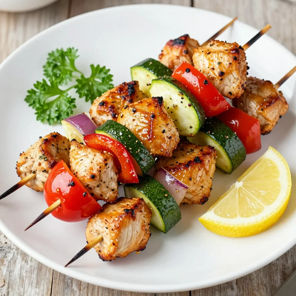 Healthy Homemade Chicken And Veggie Skewers For Dinner