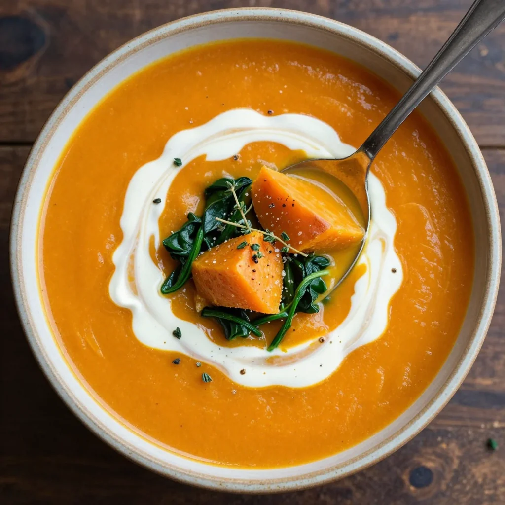 hearty sweet potato and spinach soup for family comfort meals on cold days