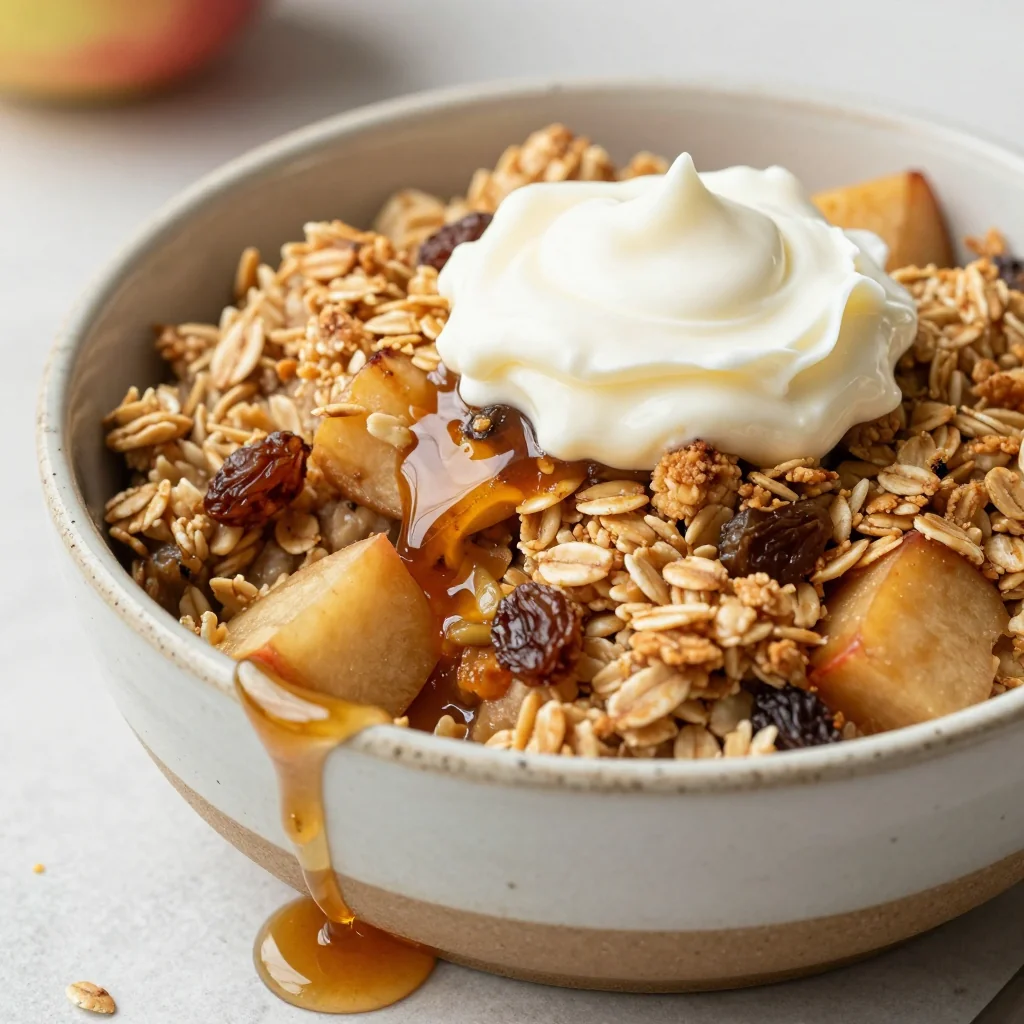 Warm Apple Pie Baked Oatmeal For A Cozy Breakfast