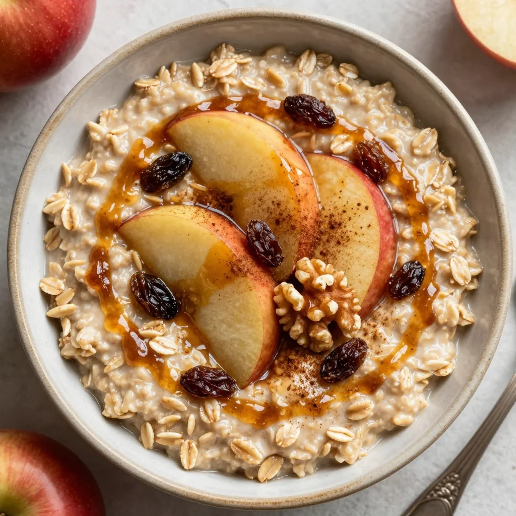 Warm Apple Cinnamon Oatmeal for a New Year's Day Start