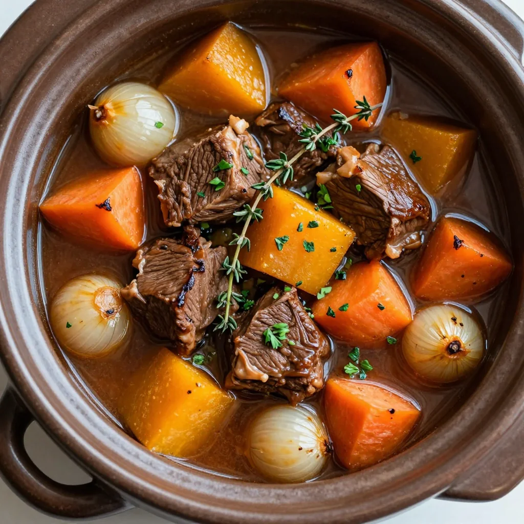 hearty slow cooker beef and winter squash stew for cozy dinners