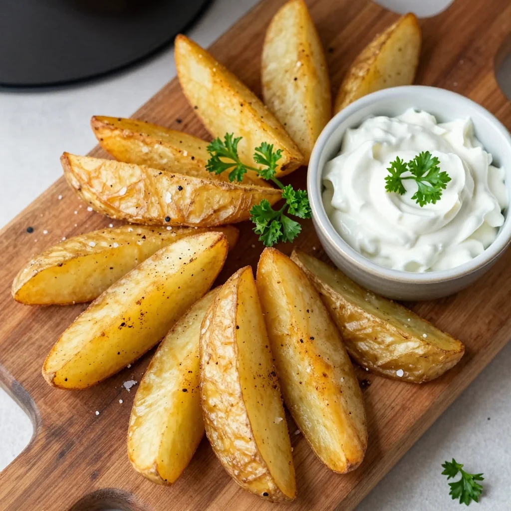 Crispy Air Fryer Potato Wedges for Healthy Fries Alternative