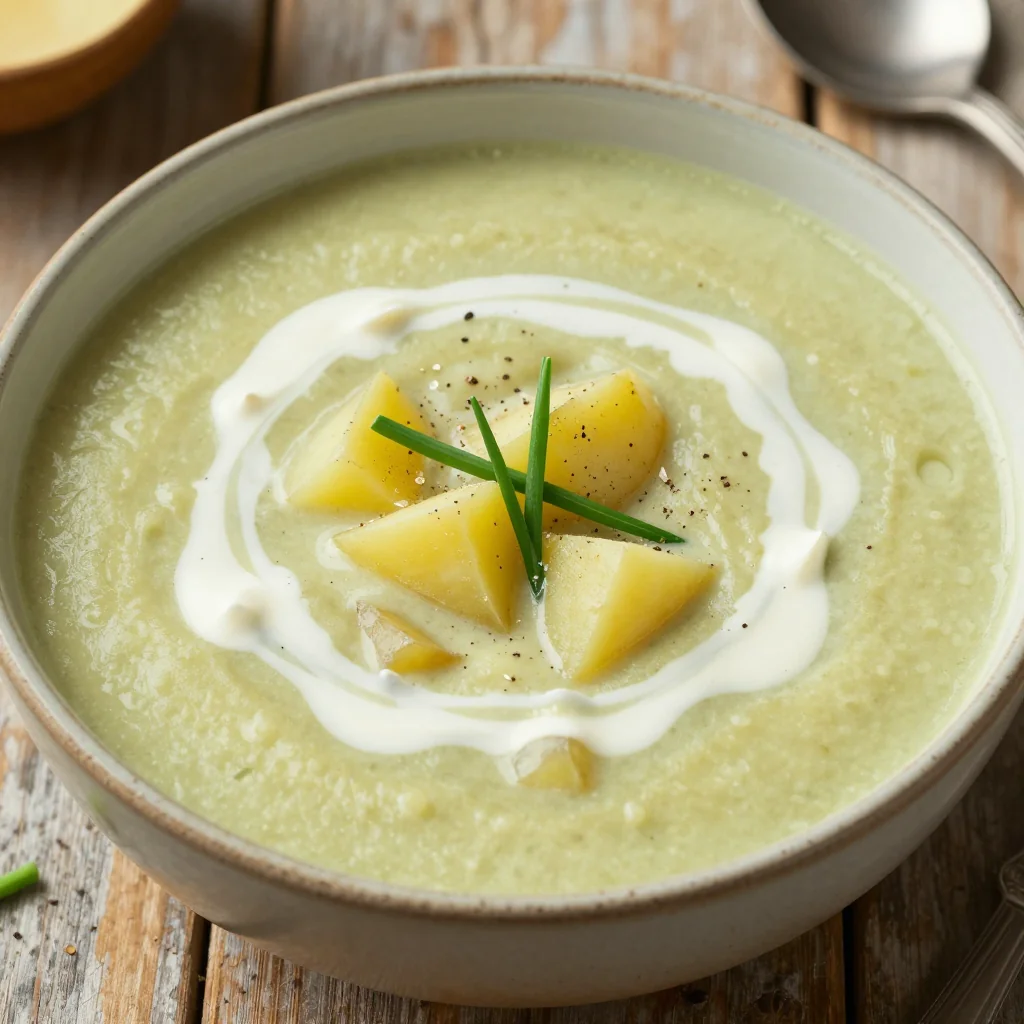 Cozy Vegan Potato and Leek Soup with Cashew Cream