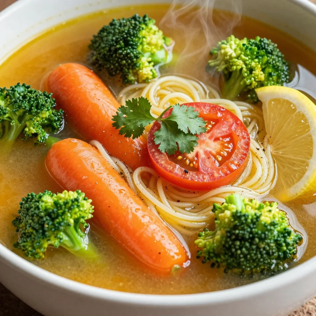 Healthy Vegetable Soup with Ginger for Wellness