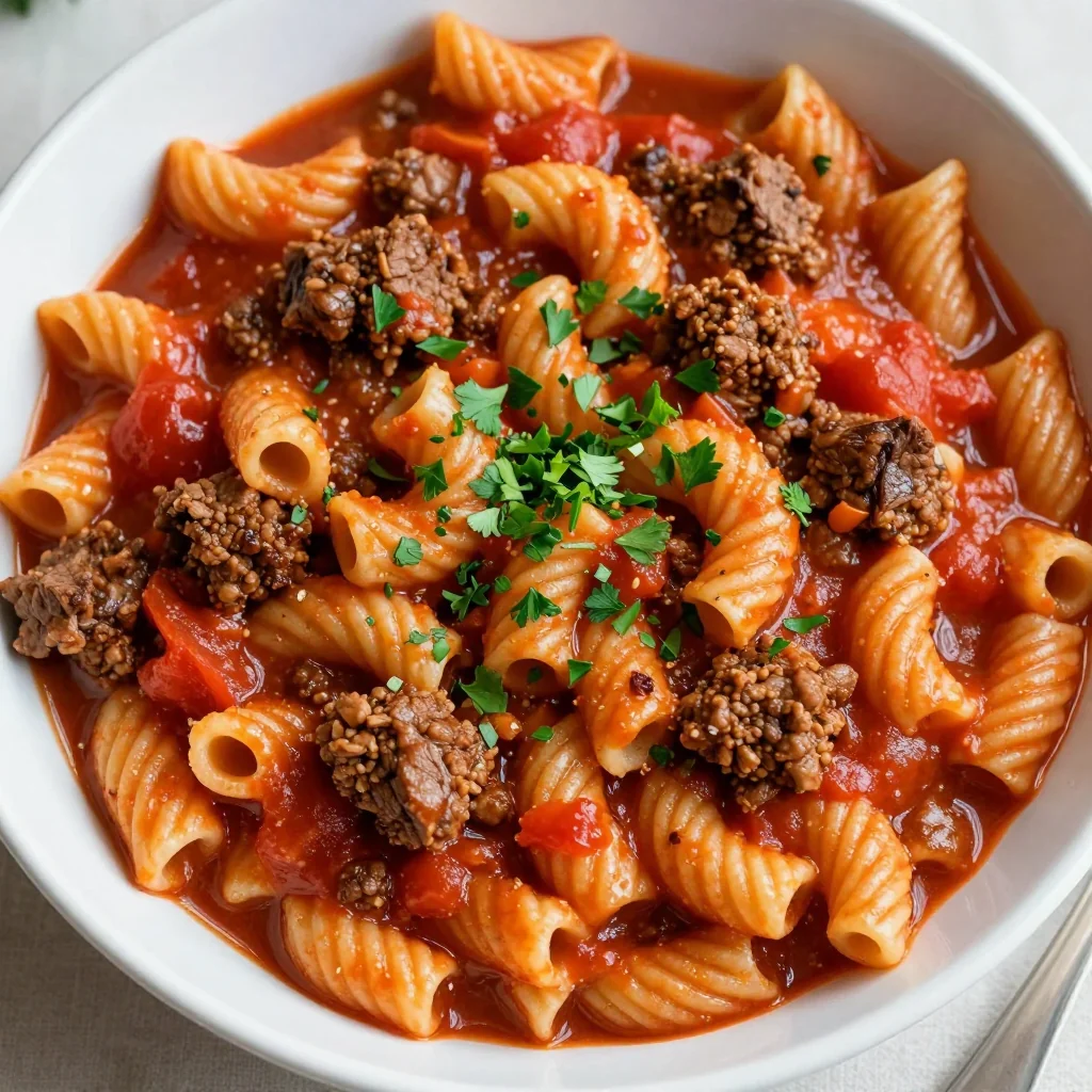 Easy Goulash Recipe with Elbow Macaroni and Tomatoes