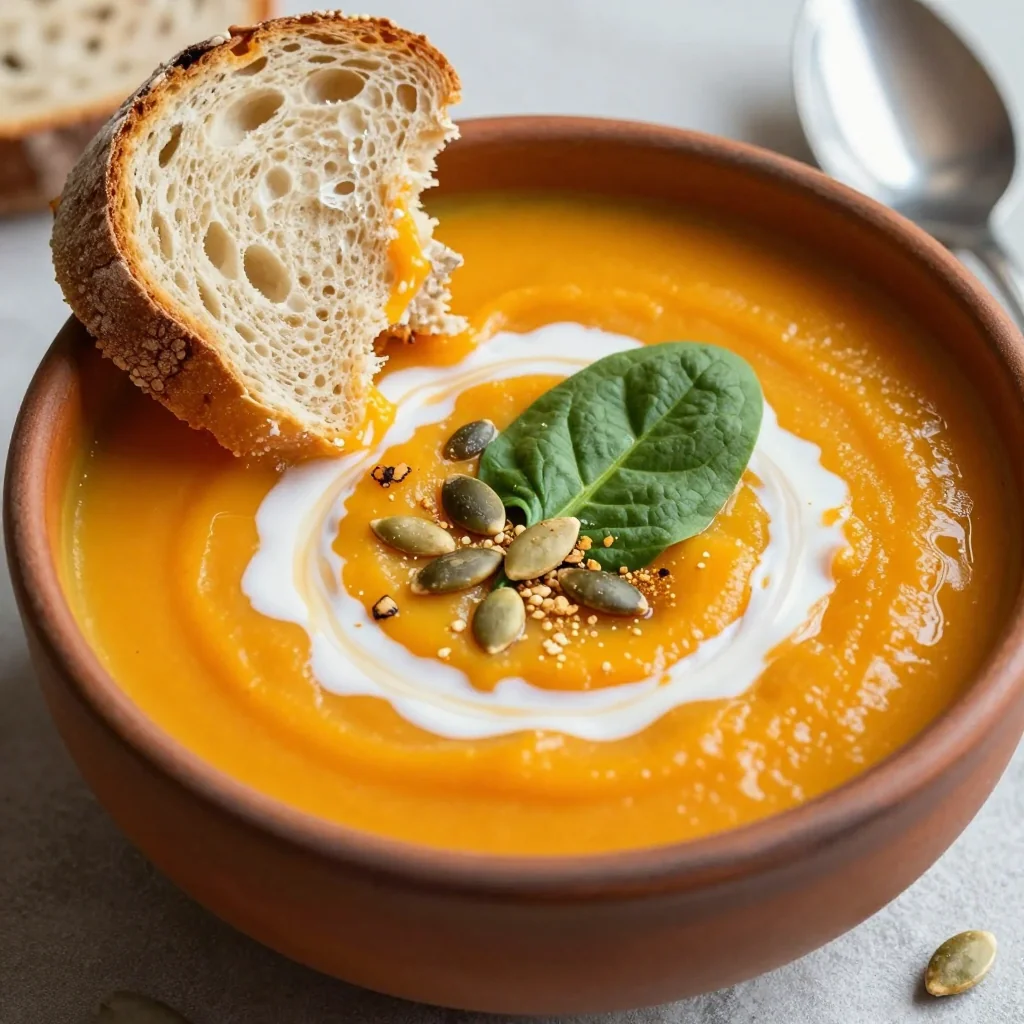 cozy sweet potato and spinach soup for cold january evenings