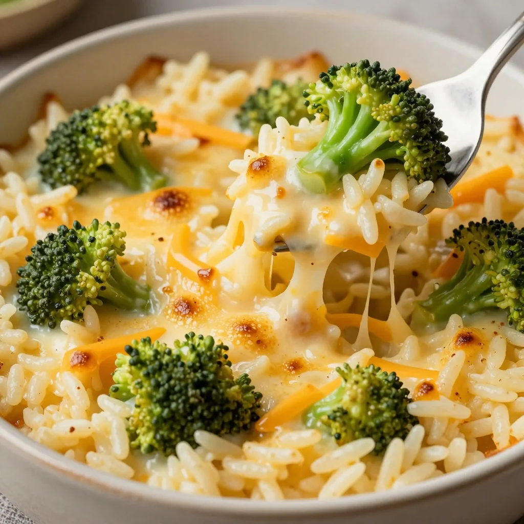Cheesy Slow Cooker Broccoli Cheddar Rice