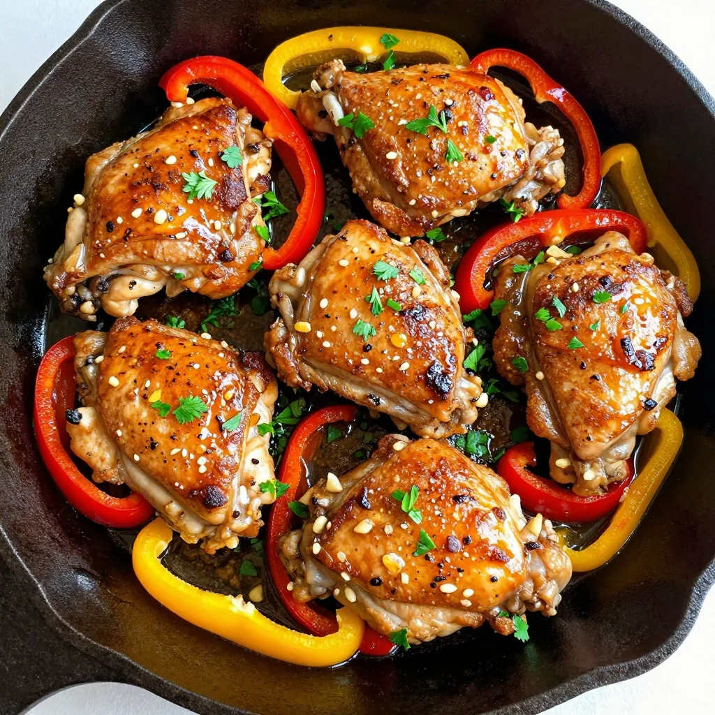 One Pan Chicken And Bell Peppers With Garlic