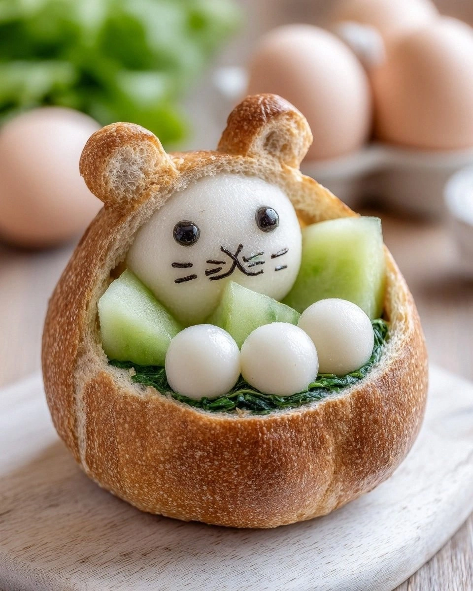 Easter Bunny Spinach Dip Recip