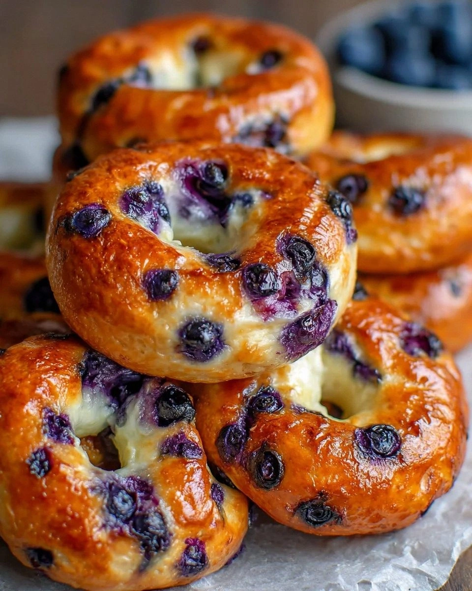 Easy 4 Ingredient Blueberry Bagels