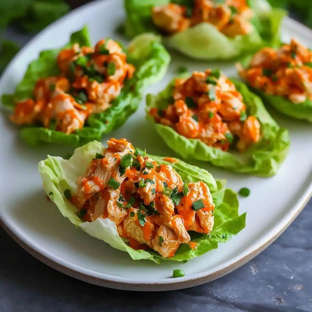 Easy Buffalo Chicken Lettuce W