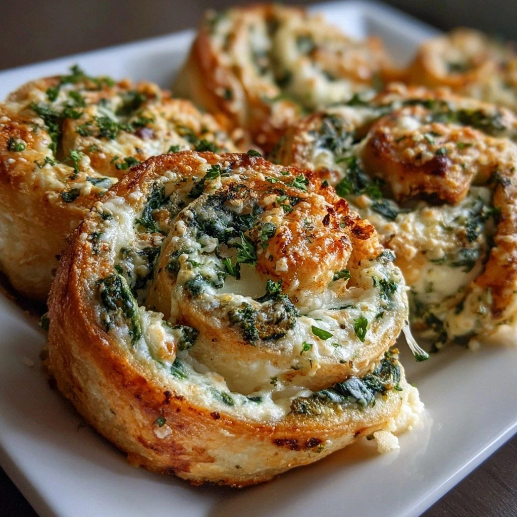 Easy Cheesy Spinach Pinwheels 