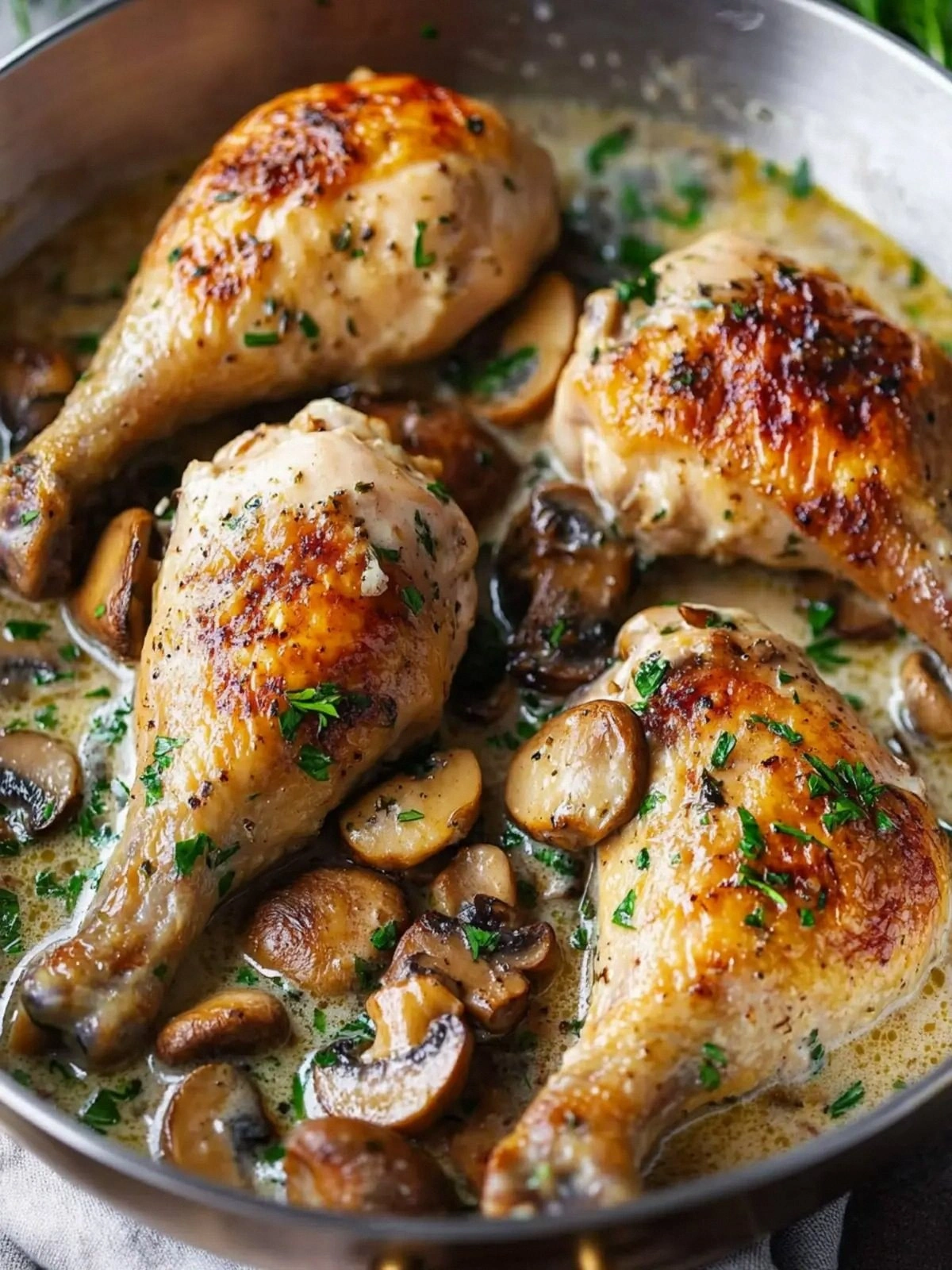 Easy Chicken Legs with Creamy 