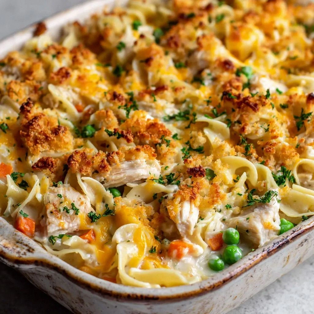 Easy Chicken Noodle Casserole: