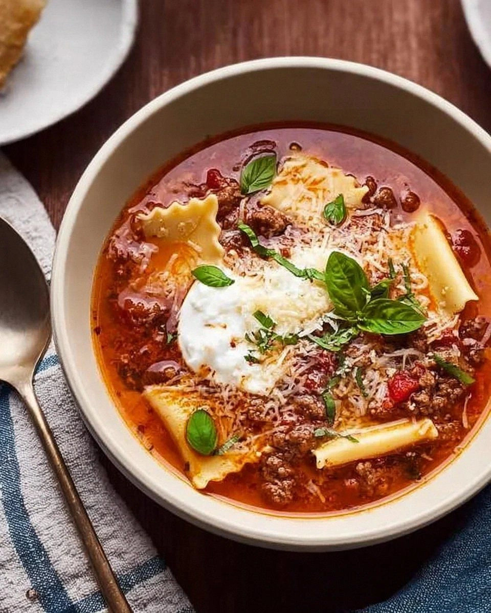 Easy Crockpot Lasagna Soup