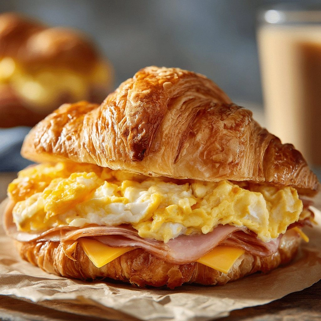 Easy Croissant Breakfast Sandw
