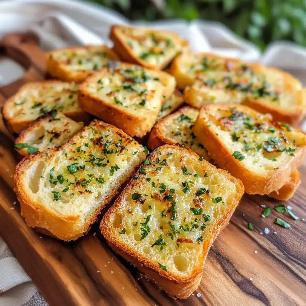 Easy Garlic Bread with Sliced 