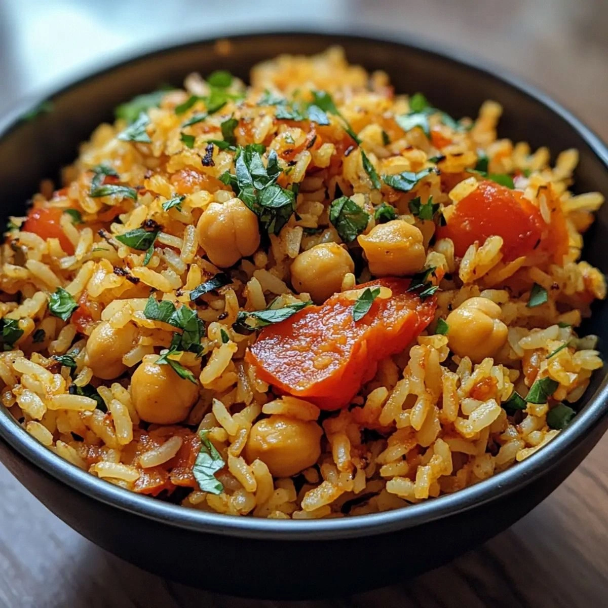 Easy Garlic Tomato Chickpea Ri