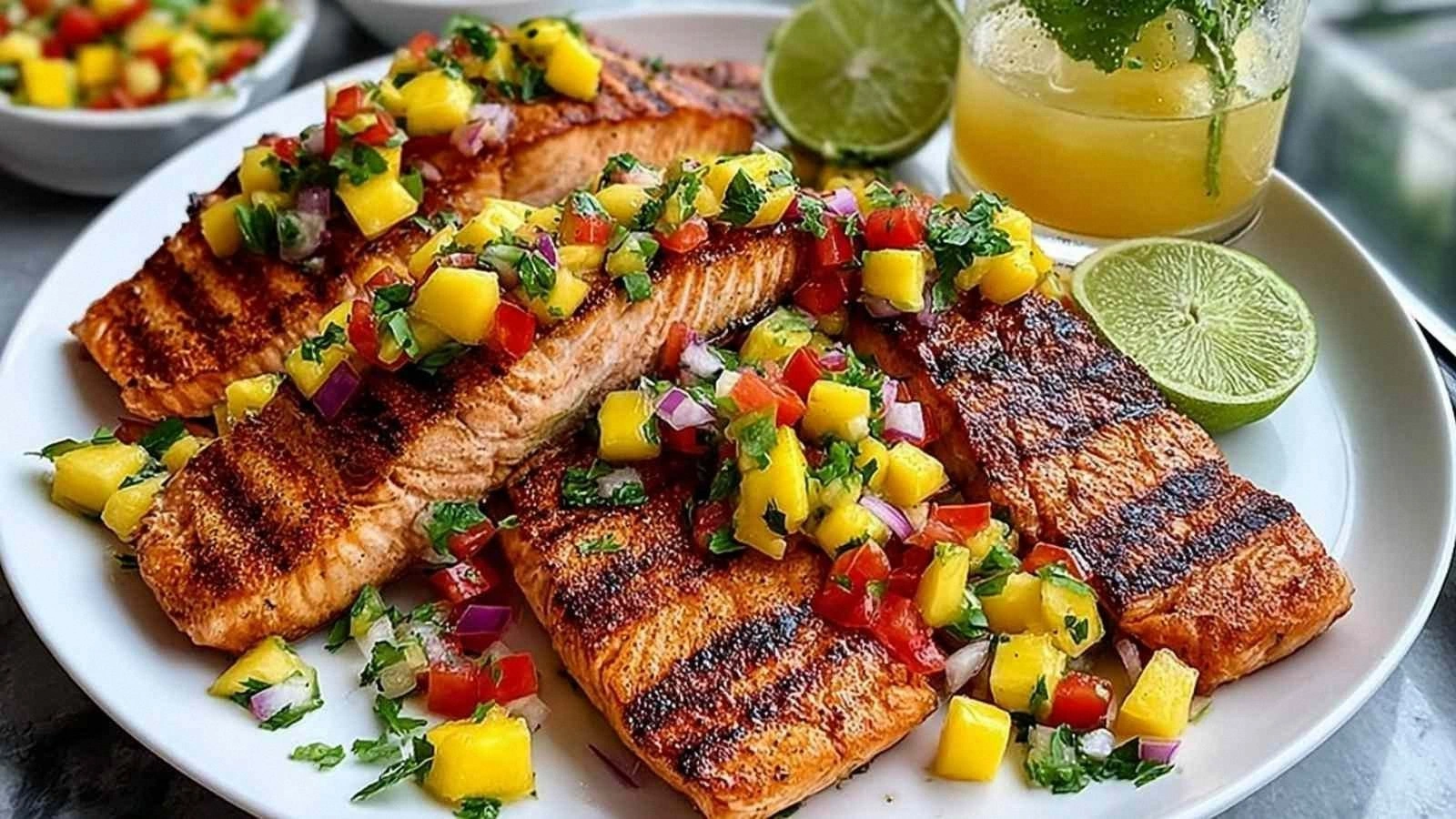 Easy Grilled Salmon with Mango