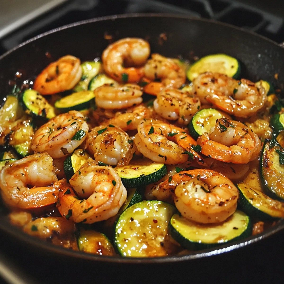 Easy Honey-Garlic Shrimp & Zuc