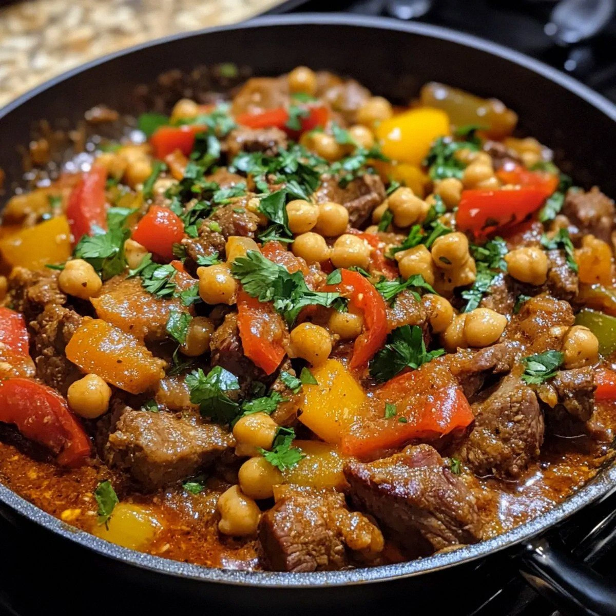 Easy Moroccan Beef Chickpea Sk