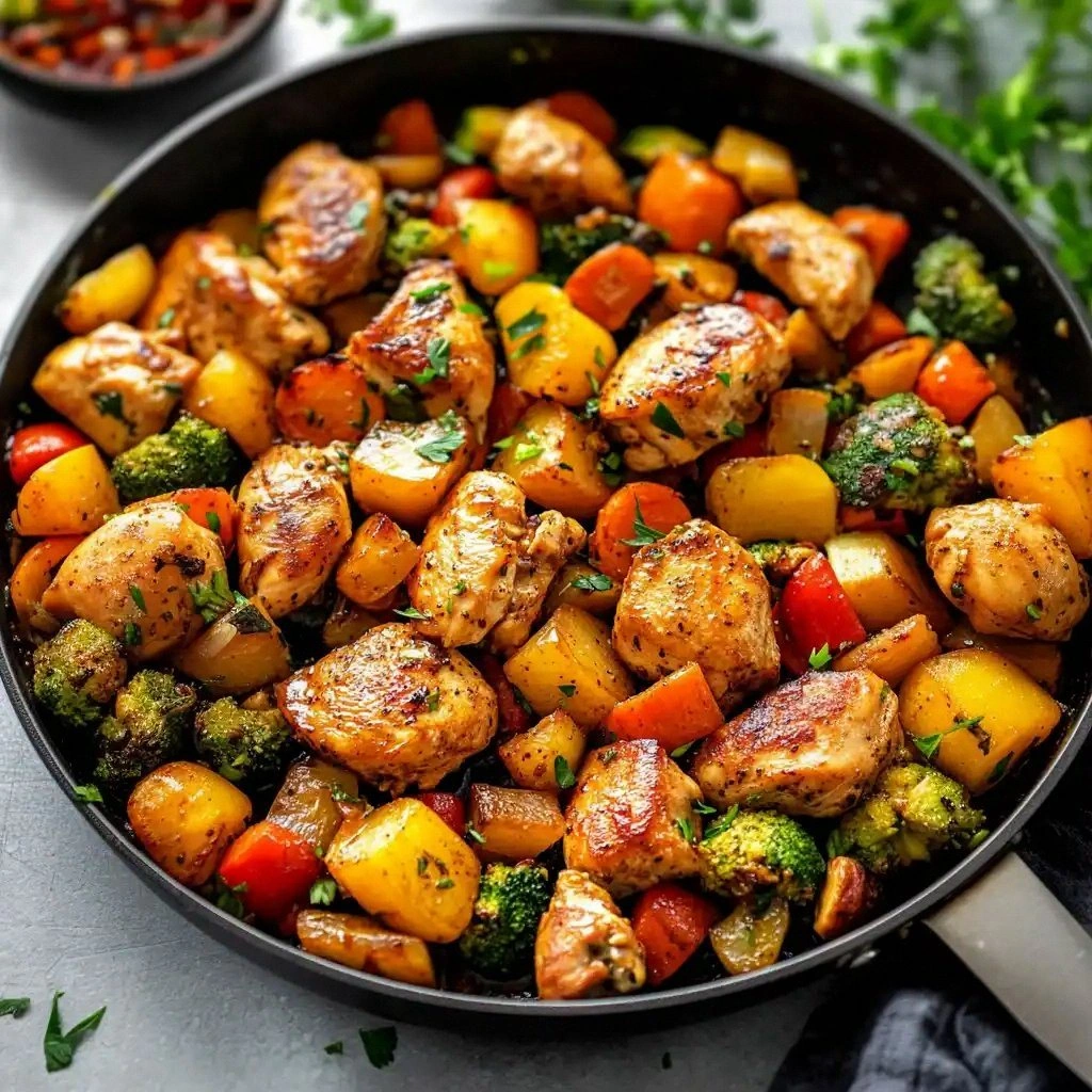 Easy One Pan Chicken and Veggi