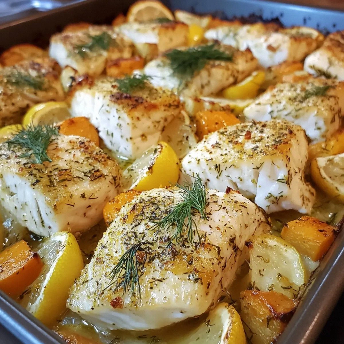 Easy One-Pan Lemon Dill Fish &