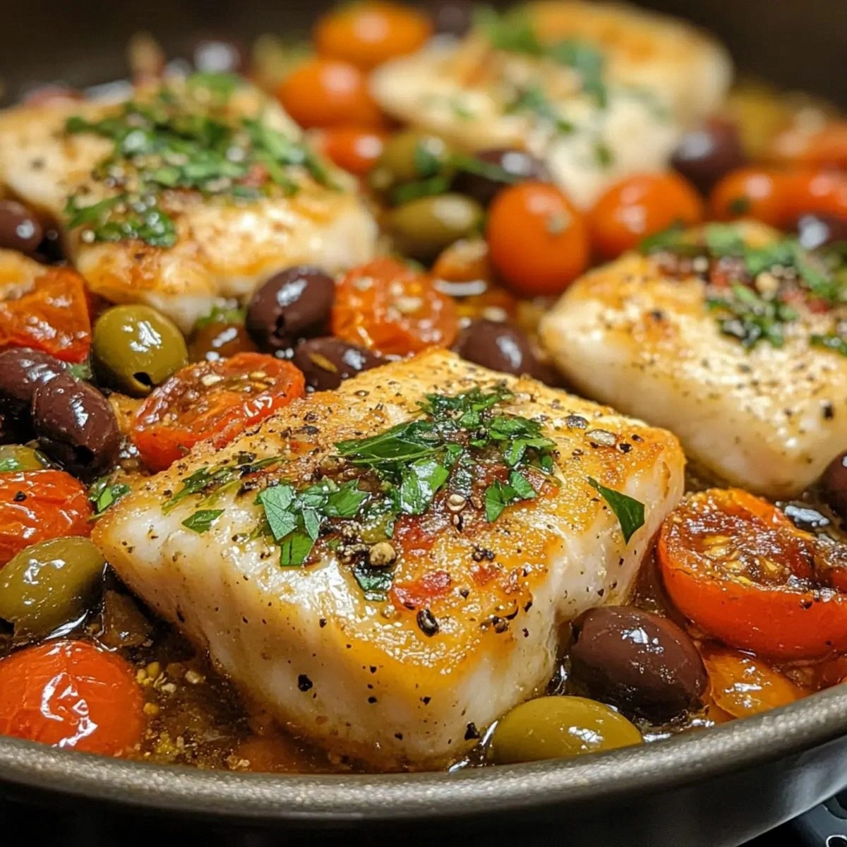 Easy One-Pan Mediterranean Cod