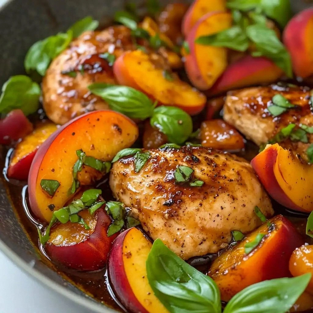 Easy Peach Basil Balsamic Chic