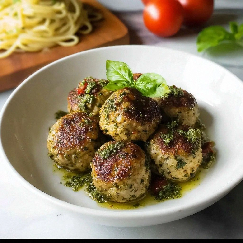 Easy Pesto Chicken Meatballs R