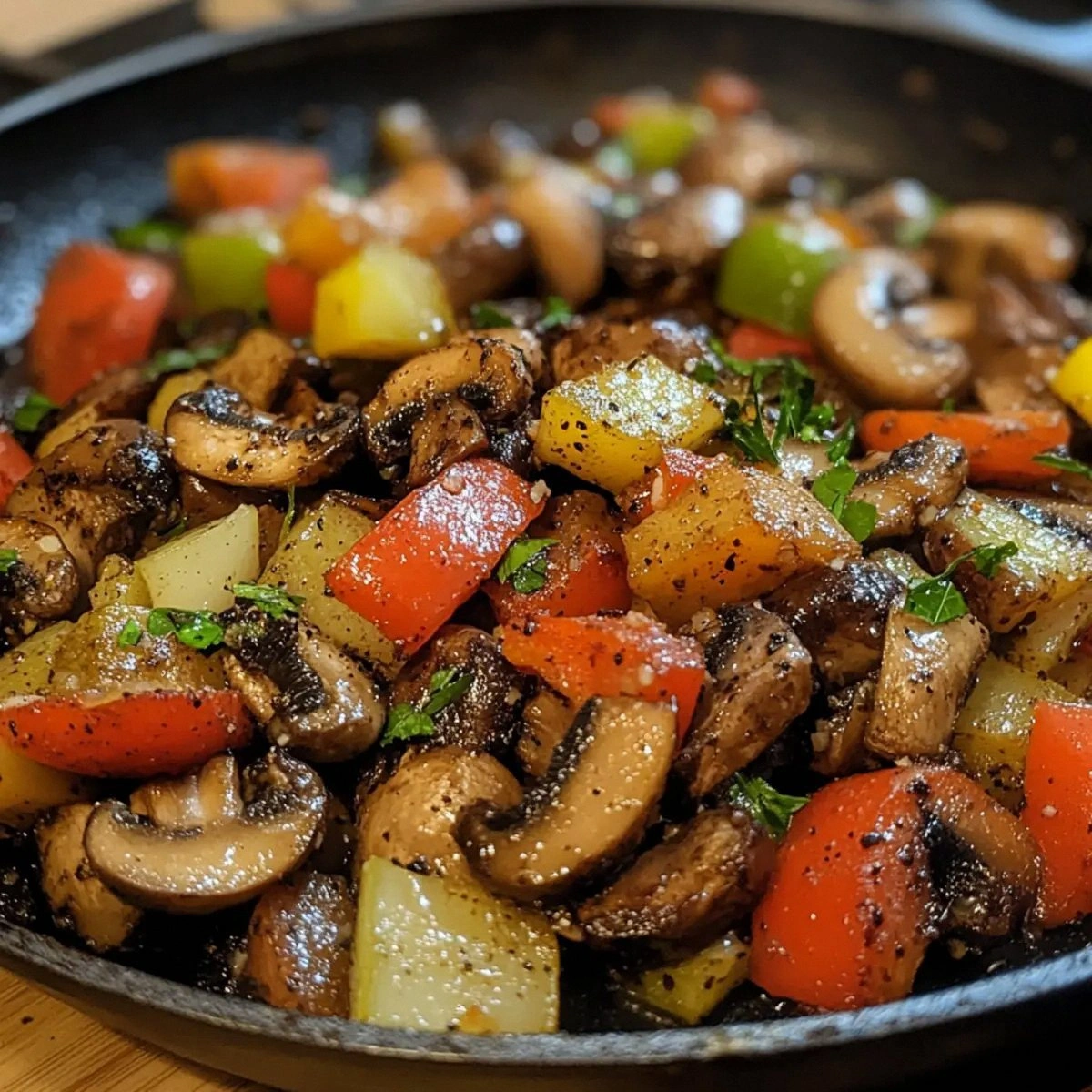 Easy Quick Garlic Mushroom Veg