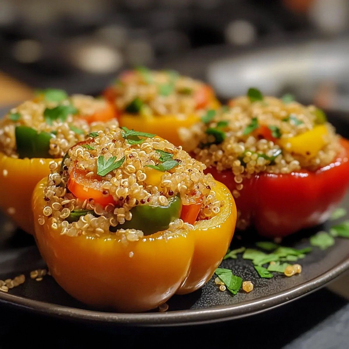 Easy Quinoa-Stuffed Bell Peppe