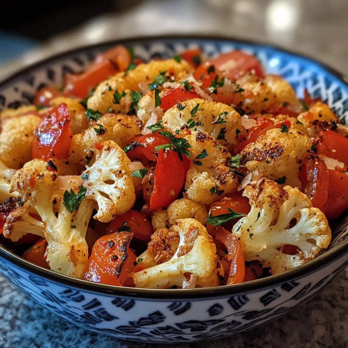 Easy Roasted Cauliflower & Tom