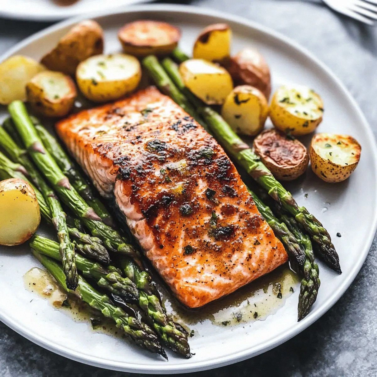 Easy Sheet Pan Salmon and Asparagus with Potatoes Delight