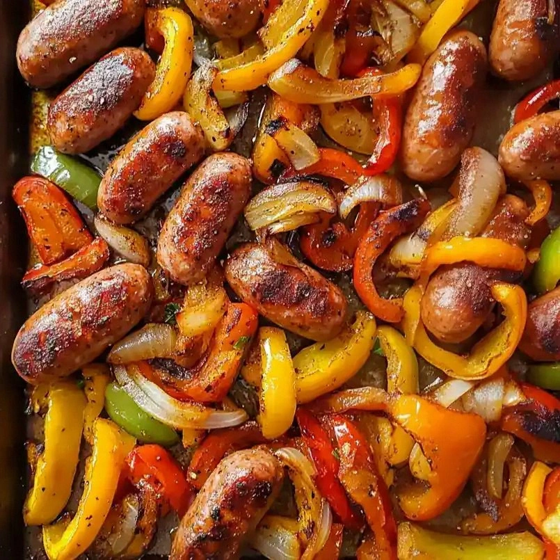 Easy Sheet Pan Sausage Peppers