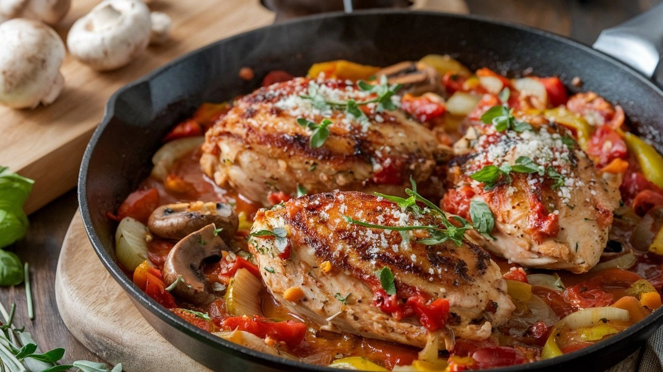 Easy Skillet Chicken Cacciator