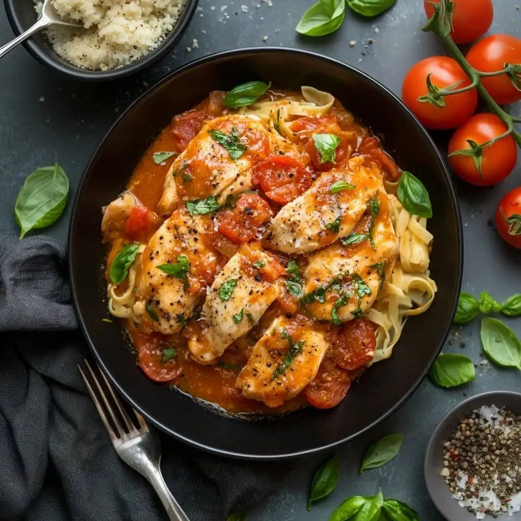 Easy Slow Cooker Tomato Basil 