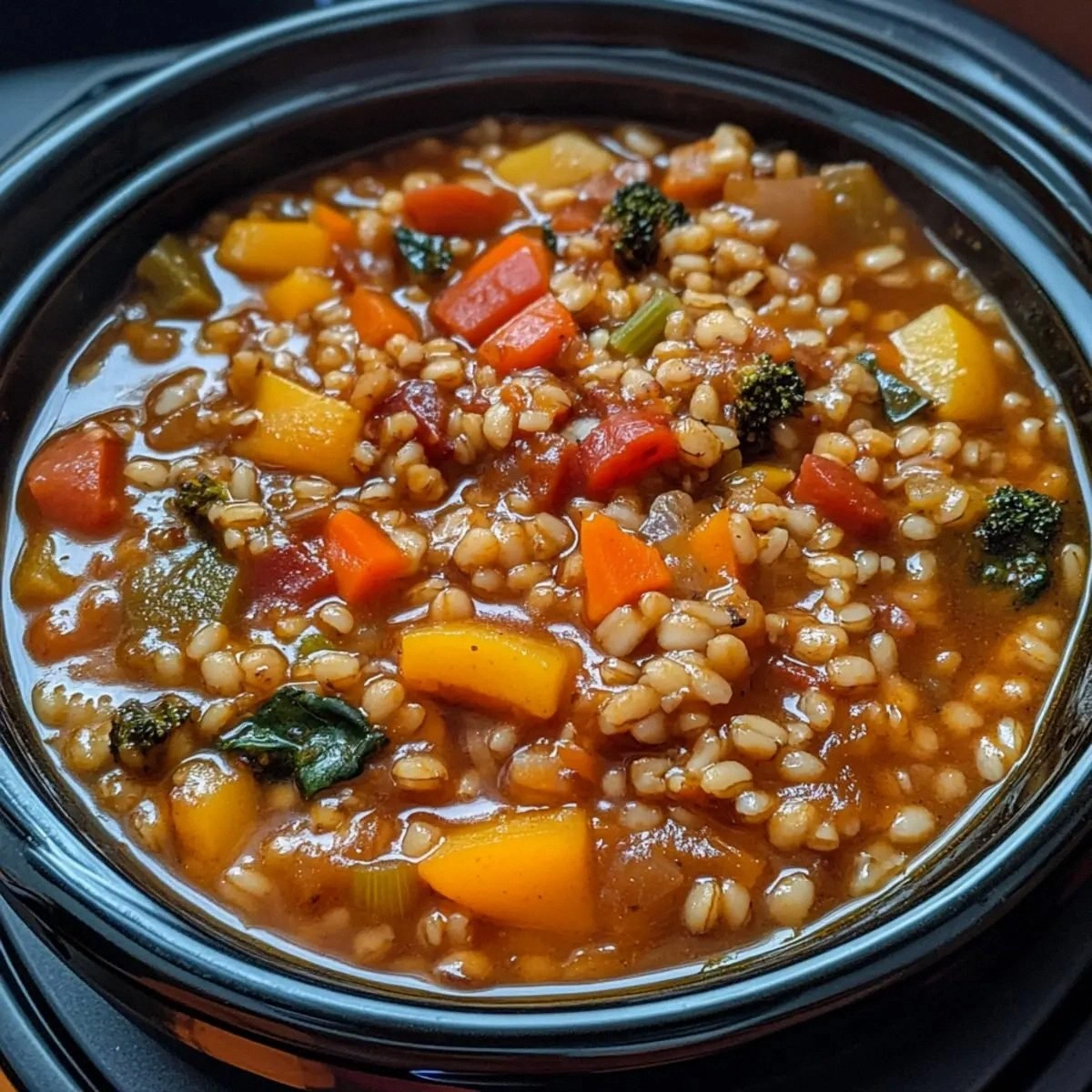Easy Slow Cooker Veggie Barley