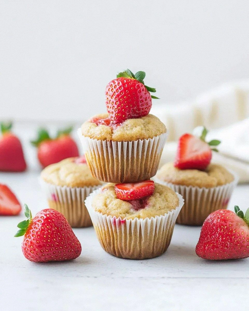 Easy Strawberry Banana Yogurt Muffins – No Butter, No Oil! ????