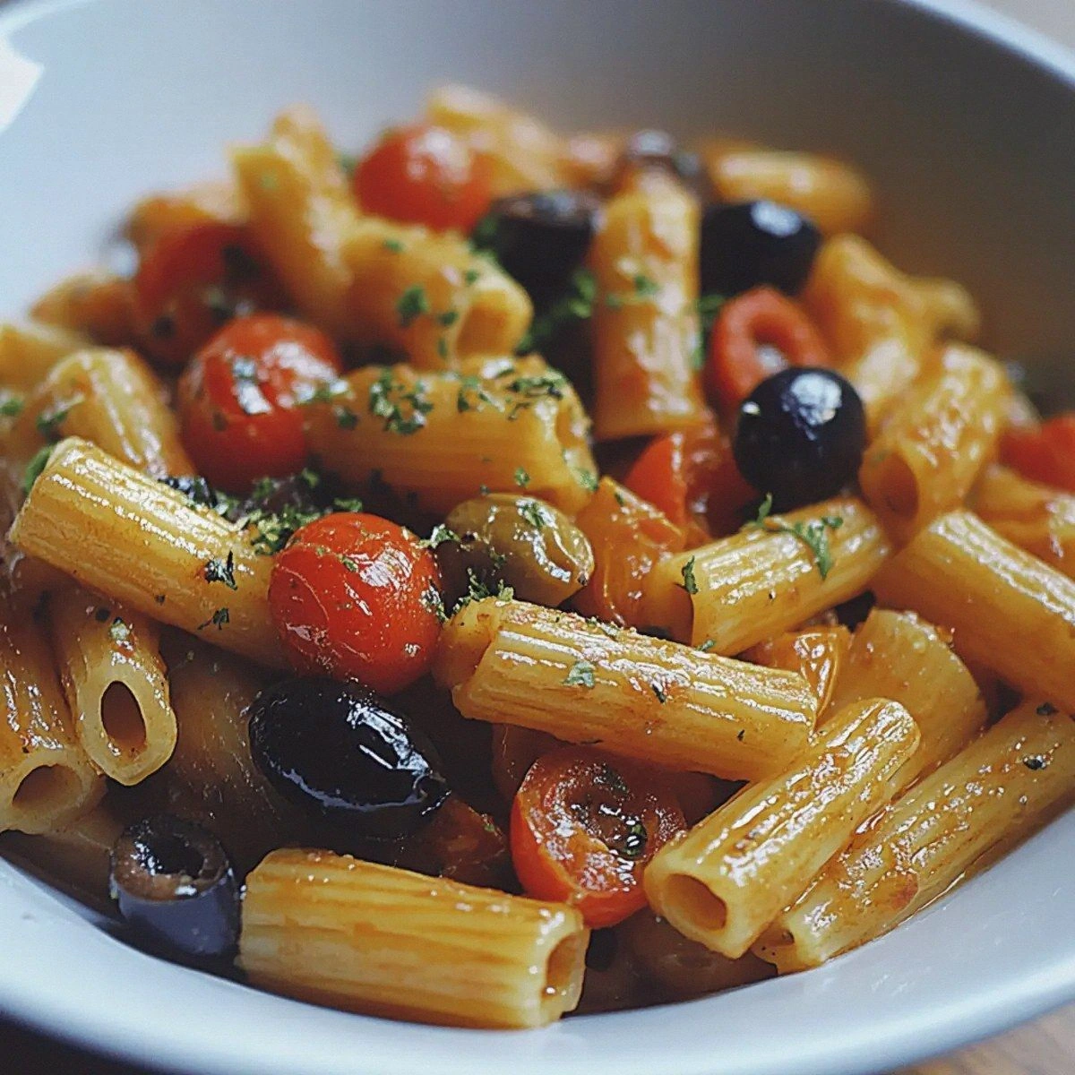 Easy Tomato Olive Pasta: A Bol
