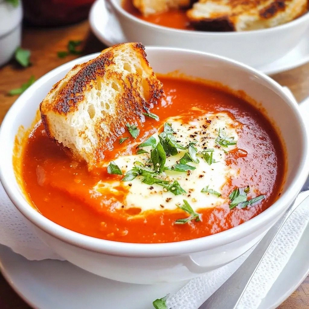 Easy Tomato Soup with Grilled 